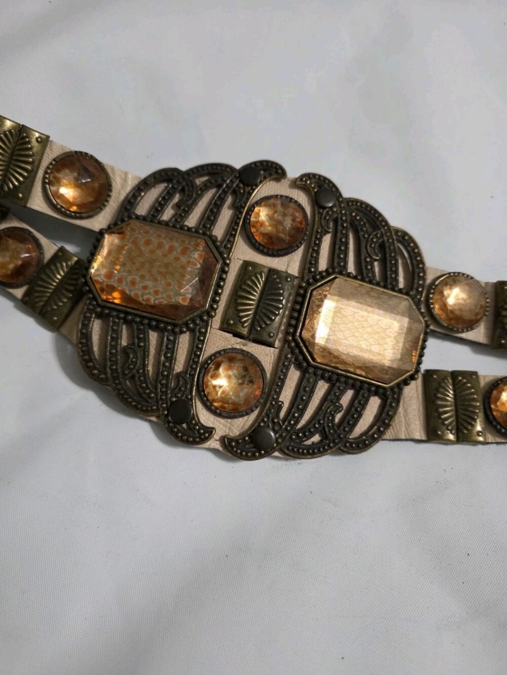 Vintage Rare Nina Arjani Handcrafted Leatherock Wide Belt